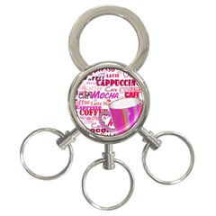 Coffee Cup Lettering Coffee Cup 3-ring Key Chain by Amaryn4rt