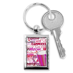 Coffee Cup Lettering Coffee Cup Key Chain (rectangle) by Amaryn4rt