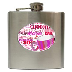 Coffee Cup Lettering Coffee Cup Hip Flask (6 Oz) by Amaryn4rt