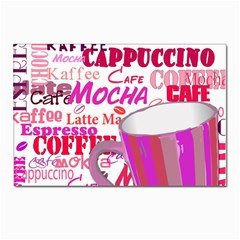 Coffee Cup Lettering Coffee Cup Postcard 4 x 6  (pkg Of 10) by Amaryn4rt