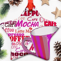 Coffee Cup Lettering Coffee Cup Star Ornament (two Sides)