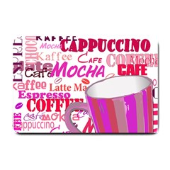 Coffee Cup Lettering Coffee Cup Small Doormat by Amaryn4rt