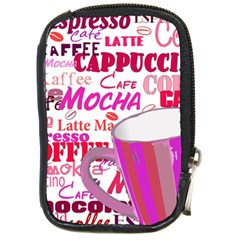 Coffee Cup Lettering Coffee Cup Compact Camera Leather Case by Amaryn4rt