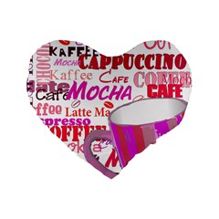 Coffee Cup Lettering Coffee Cup Standard 16  Premium Heart Shape Cushions by Amaryn4rt