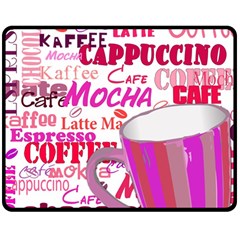 Coffee Cup Lettering Coffee Cup Two Sides Fleece Blanket (medium) by Amaryn4rt