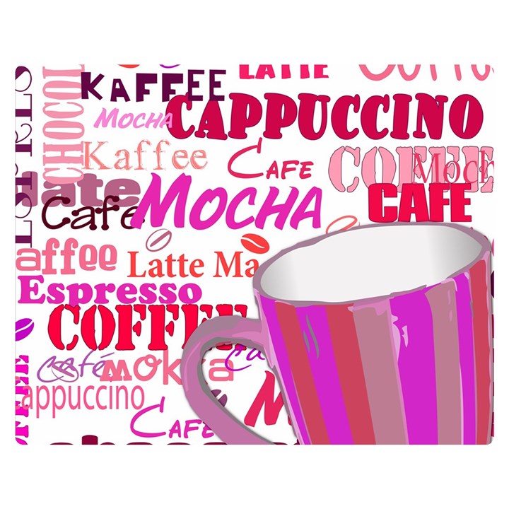 Coffee Cup Lettering Coffee Cup Two Sides Premium Plush Fleece Blanket (Medium)