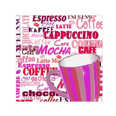 Coffee Cup Lettering Coffee Cup Square Satin Scarf (30  X 30 ) by Amaryn4rt