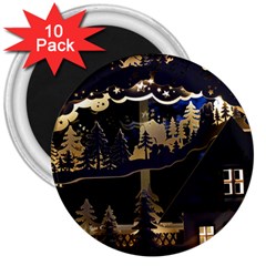 Christmas Advent Candle Arches 3  Magnets (10 Pack)  by Amaryn4rt