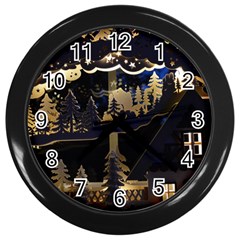 Christmas Advent Candle Arches Wall Clock (black) by Amaryn4rt