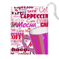 Coffee Cup Lettering Coffee Cup Drawstring Pouch (5xl) by Amaryn4rt