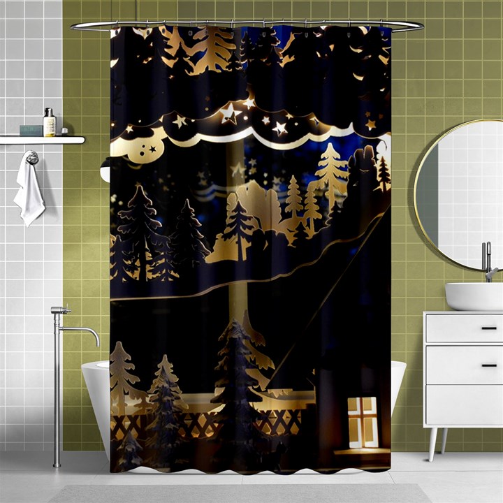 Christmas Advent Candle Arches Shower Curtain 48  x 72  (Small) 