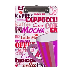 Coffee Cup Lettering Coffee Cup A5 Acrylic Clipboard by Amaryn4rt