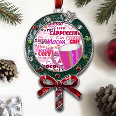 Coffee Cup Lettering Coffee Cup Metal X mas Lollipop With Crystal Ornament by Amaryn4rt