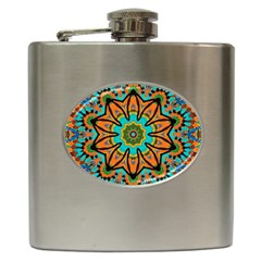 Color Abstract Pattern Structure Hip Flask (6 Oz)