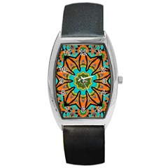 Color Abstract Pattern Structure Barrel Style Metal Watch