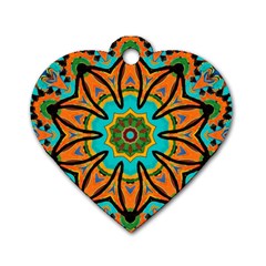 Color Abstract Pattern Structure Dog Tag Heart (one Side) by Amaryn4rt