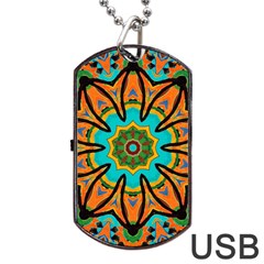 Color Abstract Pattern Structure Dog Tag Usb Flash (two Sides) by Amaryn4rt