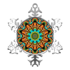 Color Abstract Pattern Structure Metal Small Snowflake Ornament by Amaryn4rt