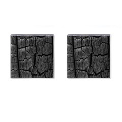 Coal Charred Tree Pore Black Cufflinks (square) by Amaryn4rt