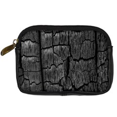 Coal Charred Tree Pore Black Digital Camera Leather Case by Amaryn4rt