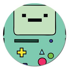 Adventure Time Beemo Bmo Illustration Cartoons Magnet 5  (round) by Sarkoni