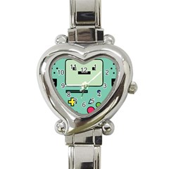 Adventure Time Beemo Bmo Illustration Cartoons Heart Italian Charm Watch by Sarkoni