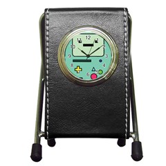 Adventure Time Beemo Bmo Illustration Cartoons Pen Holder Desk Clock by Sarkoni