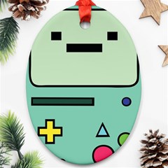 Adventure Time Beemo Bmo Illustration Cartoons Oval Ornament (two Sides) by Sarkoni