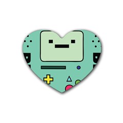 Adventure Time Beemo Bmo Illustration Cartoons Rubber Coaster (heart) by Sarkoni