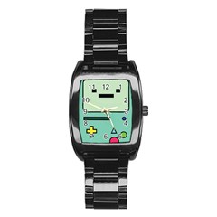 Adventure Time Beemo Bmo Illustration Cartoons Stainless Steel Barrel Watch by Sarkoni