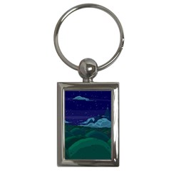 Adventure Time Cartoon Night Green Color Sky Nature Key Chain (rectangle) by Sarkoni