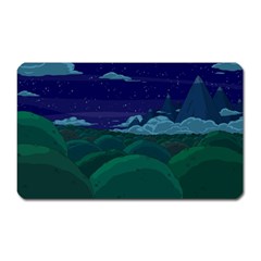 Adventure Time Cartoon Night Green Color Sky Nature Magnet (rectangular) by Sarkoni