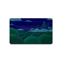 Adventure Time Cartoon Night Green Color Sky Nature Magnet (name Card) by Sarkoni