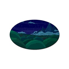 Adventure Time Cartoon Night Green Color Sky Nature Sticker Oval (100 Pack) by Sarkoni