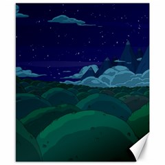 Adventure Time Cartoon Night Green Color Sky Nature Canvas 8  X 10  by Sarkoni