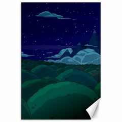 Adventure Time Cartoon Night Green Color Sky Nature Canvas 20  X 30  by Sarkoni