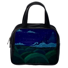 Adventure Time Cartoon Night Green Color Sky Nature Classic Handbag (one Side) by Sarkoni