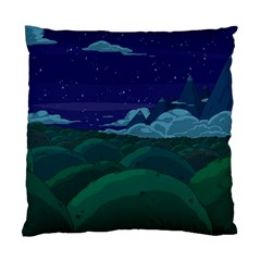 Adventure Time Cartoon Night Green Color Sky Nature Standard Cushion Case (two Sides) by Sarkoni