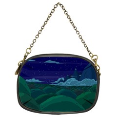 Adventure Time Cartoon Night Green Color Sky Nature Chain Purse (two Sides) by Sarkoni