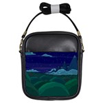 Adventure Time Cartoon Night Green Color Sky Nature Girls Sling Bag Front