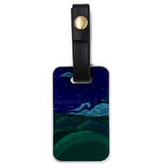 Adventure Time Cartoon Night Green Color Sky Nature Luggage Tag (one Side) by Sarkoni