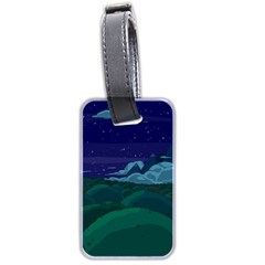 Adventure Time Cartoon Night Green Color Sky Nature Luggage Tag (two Sides) by Sarkoni