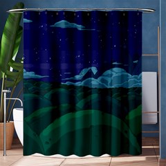 Adventure Time Cartoon Night Green Color Sky Nature Shower Curtain 60  X 72  (medium)  by Sarkoni