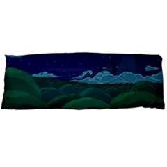 Adventure Time Cartoon Night Green Color Sky Nature Body Pillow Case (dakimakura) by Sarkoni