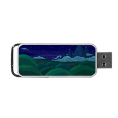 Adventure Time Cartoon Night Green Color Sky Nature Portable Usb Flash (two Sides) by Sarkoni