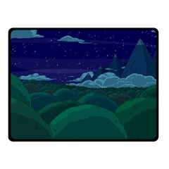 Adventure Time Cartoon Night Green Color Sky Nature Two Sides Fleece Blanket (small) by Sarkoni