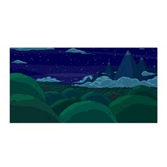 Adventure Time Cartoon Night Green Color Sky Nature Satin Wrap 35  X 70  by Sarkoni