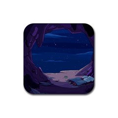 Cartoon Character Wallpapper Adventure Time Beauty In Nature Rubber Coaster (square) by Sarkoni