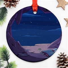 Cartoon Character Wallpapper Adventure Time Beauty In Nature Round Ornament (two Sides) by Sarkoni