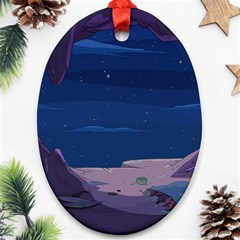 Cartoon Character Wallpapper Adventure Time Beauty In Nature Oval Ornament (two Sides) by Sarkoni